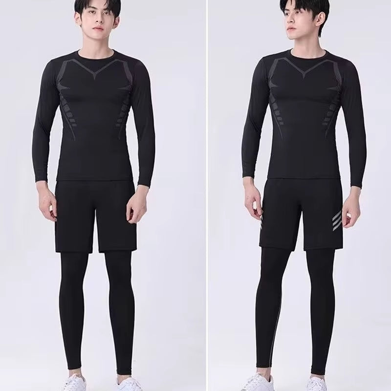 Men'S T-Shirt Men Running Sport T Shirt Men Compression Fitness Tops Tee Quick Drytight Training Gym Sport Running Shirts Jersey
