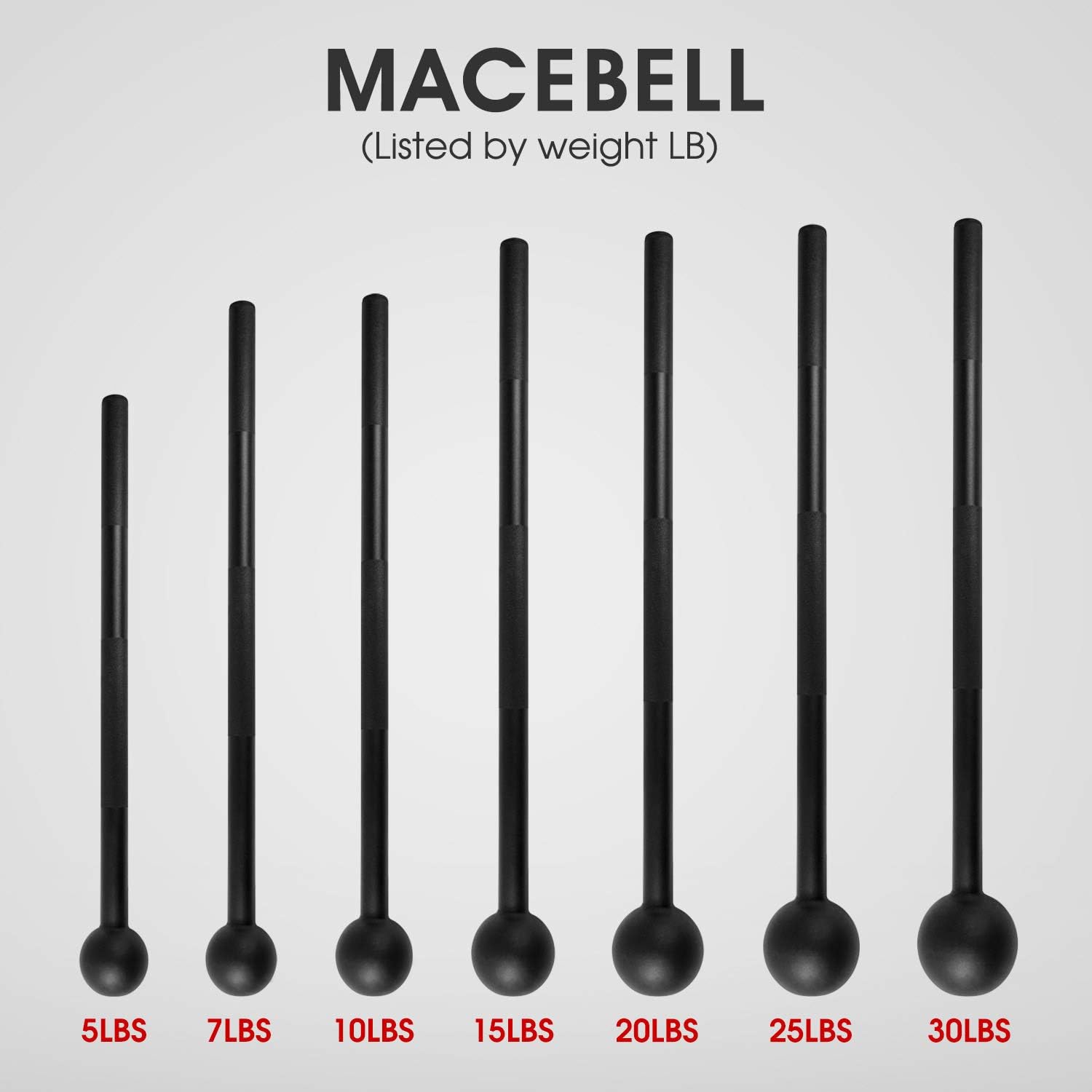Steel Mace Bell for Strength Training, Support Full Body, Muscles, Shoulder, Grips & Forearms Workouts, Stretching 5, 7, 10, 15, 20, 25, 30 LB for Woman & Man