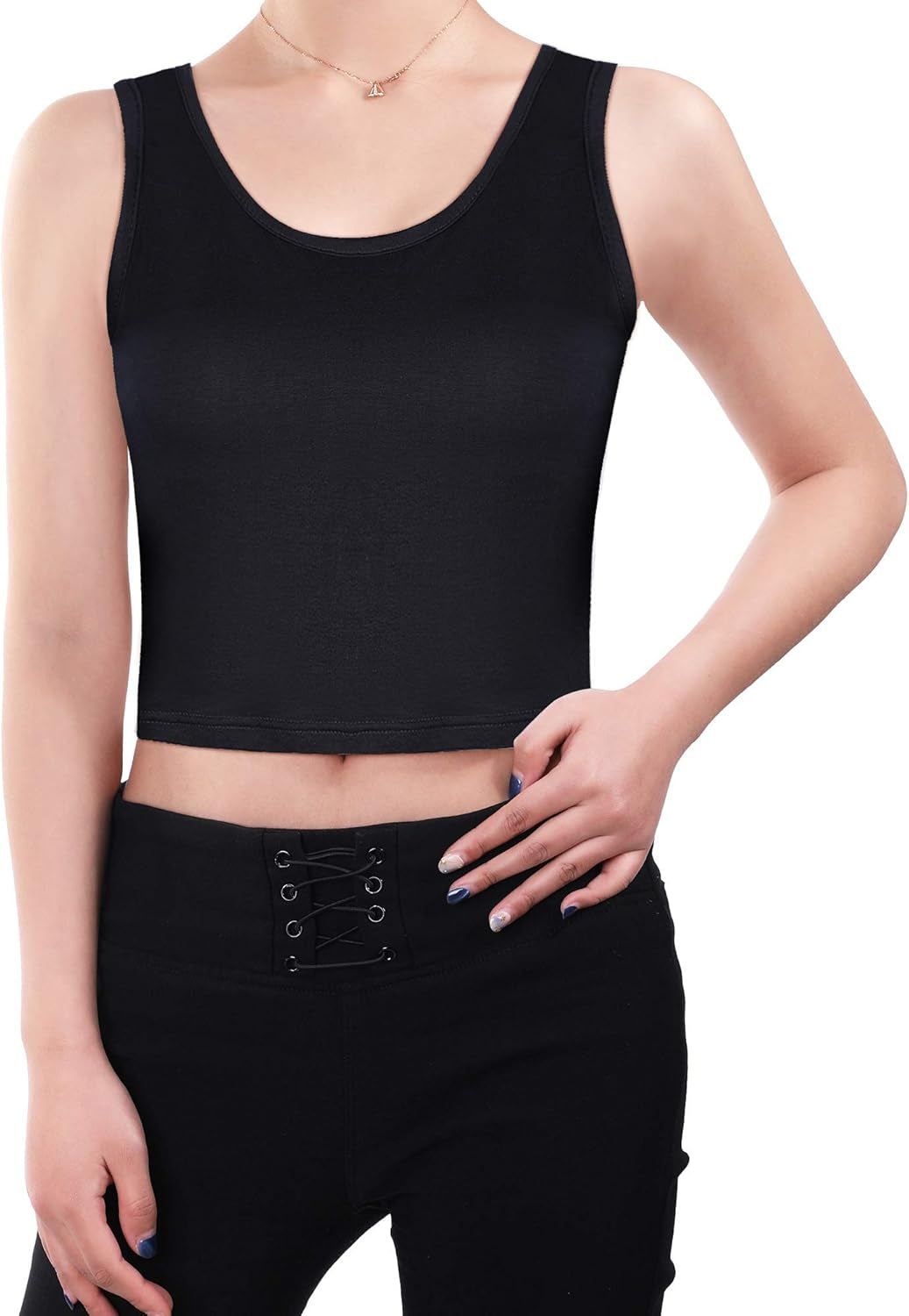 4 Pieces Basic Crop Tank Tops Sleeveless Racerback Crop Top for Women