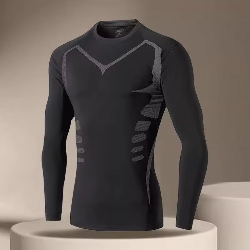 Men'S T-Shirt Men Running Sport T Shirt Men Compression Fitness Tops Tee Quick Drytight Training Gym Sport Running Shirts Jersey