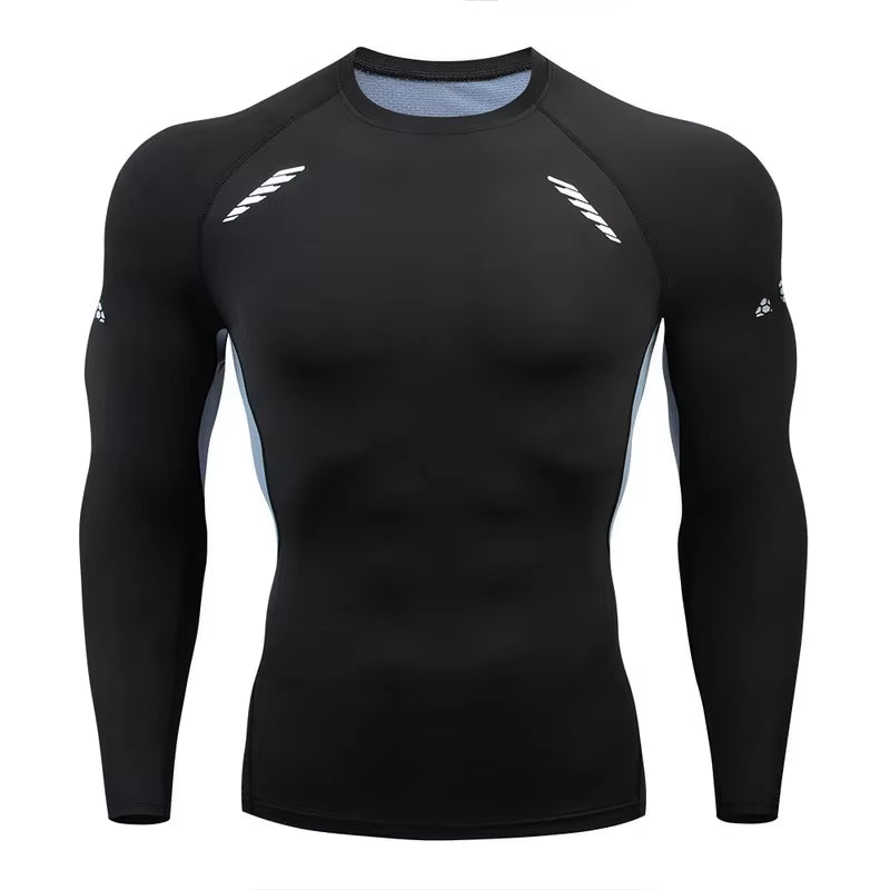 Men'S T-Shirt Men Running Sport T Shirt Men Compression Fitness Tops Tee Quick Drytight Training Gym Sport Running Shirts Jersey