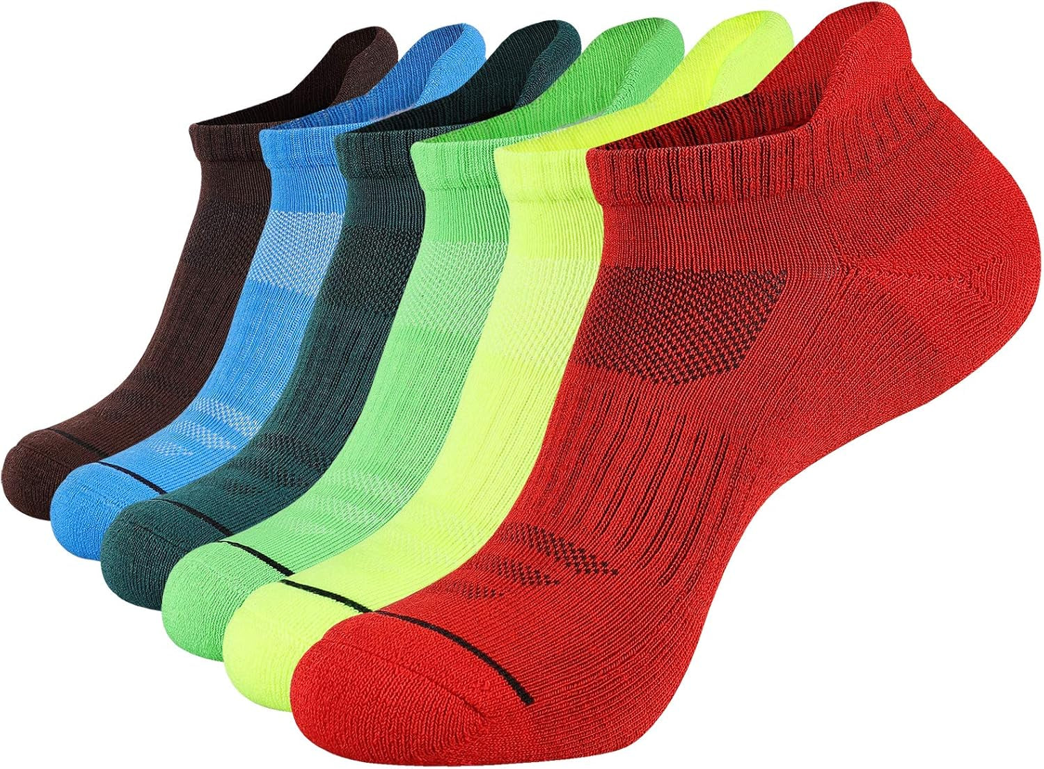 Mens Ankle Athletic Low Cut Socks Running Sports Cushioned Sock for Men 6 Pack