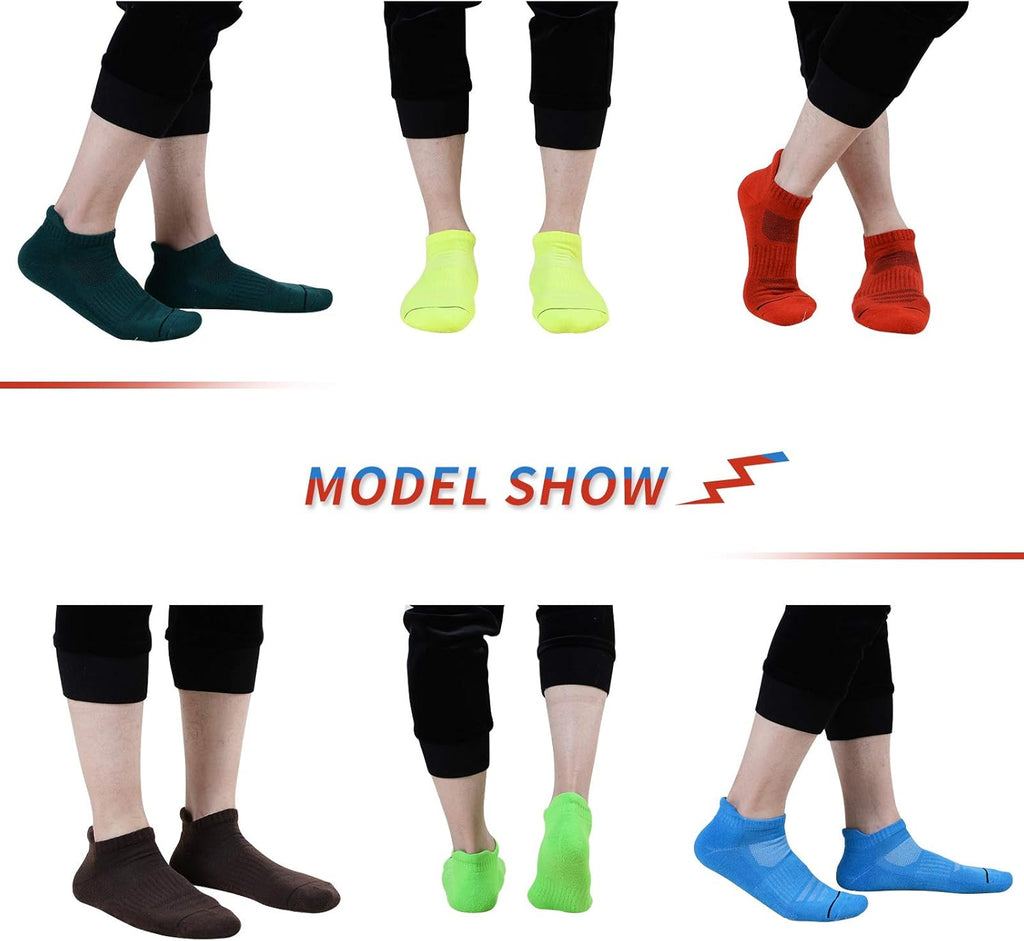 Mens Ankle Athletic Low Cut Socks Running Sports Cushioned Sock for Men 6 Pack
