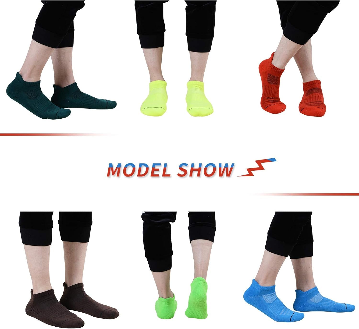 Mens Ankle Athletic Low Cut Socks Running Sports Cushioned Sock for Men 6 Pack