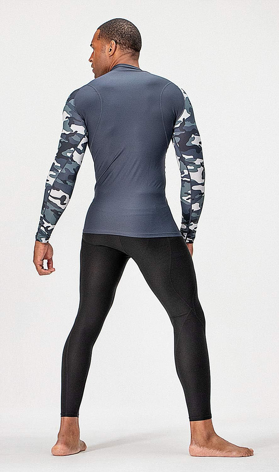 3 Pack Men'S Athletic Turtle Neck Long Sleeve Compression Shirts